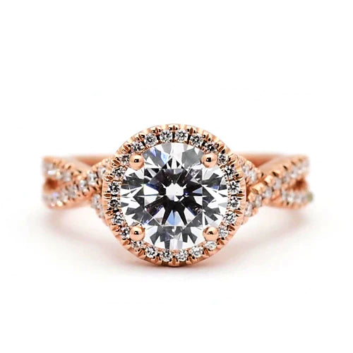 Round Real Diamond Engagement Ring