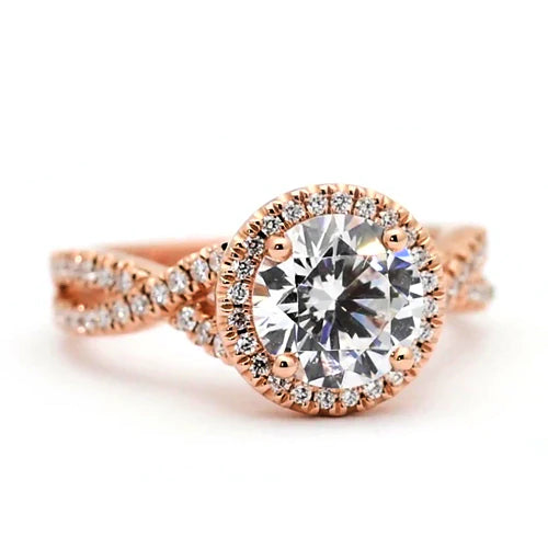 Round Real Diamond Engagement Ring