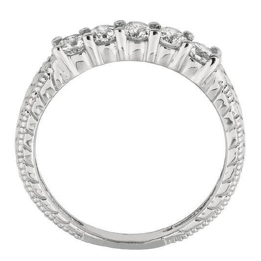 Round Real Diamond Eternity Band 0.50 Carat Vintage Style White Gold 14K