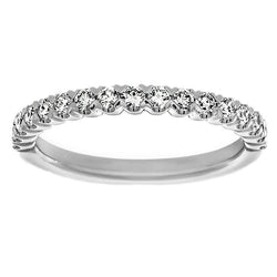 Round Real Diamond Half Eternity Anniversary Wedding Band White Gold 3 Ct.