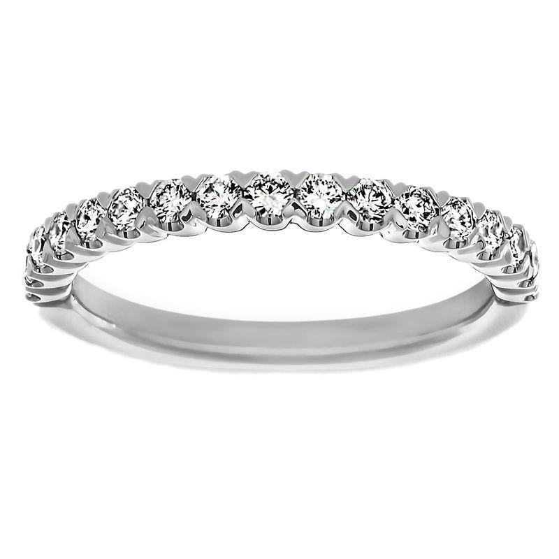 Round Real Diamond Half Eternity Anniversary Wedding Band White Gold 3 Ct.