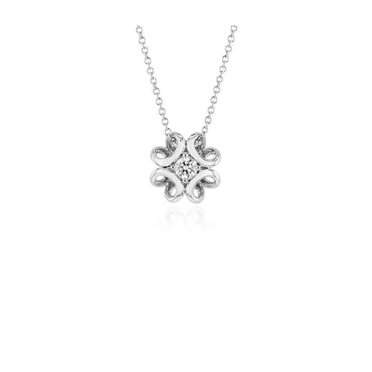 Round Real Diamond Pendant 1 Carat White Solid Gold 14K