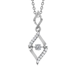 Round Real Diamond Pendant Necklace 2.20 Carats White Gold 14K