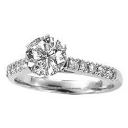 Round Real Diamond Ring With Accents 1.44 Ct. White Gold Jewelry New