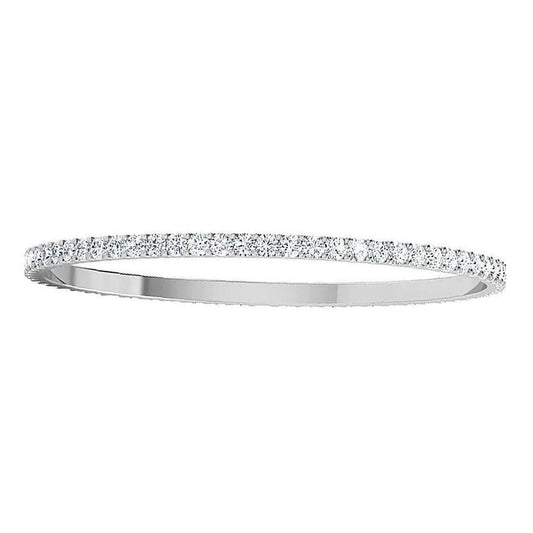 Round Real Diamond Tennis Bangle 6.20 Ct White Gold 14K