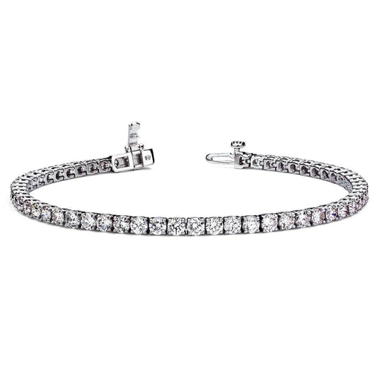 Round Real Diamond Tennis Bracelet Gold White Gorgeous 5.05 Carats