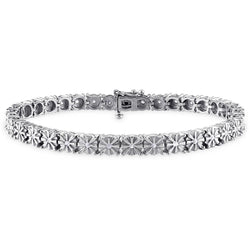 Round Real Diamond Tennis Bracelet Jewelry 1.80 Ct Solid Gold Diamond Cut Mounting