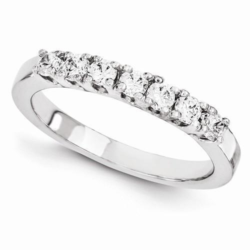 Round Real Diamond Wedding Band 0.70 Carats White Gold 14K New