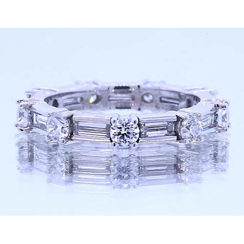 Round Real Diamond & Baguettes Anniversary Band 2.70 Carats Jewelry