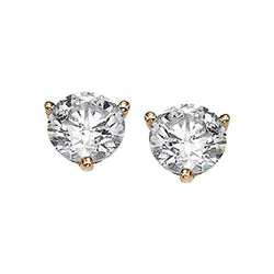 Round Real Natural Earth Mined Diamonds Stud Earring 2.80 Carat Martini Style YG