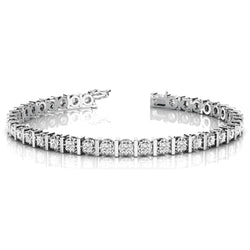 Round Real Natural Earth Mined Diamonds Tennis Bracelet WG 14K 5.70 Carats