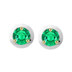 GIA-Certified Gemstone Earring – Emerald 1.50 ct 14K Two Tone