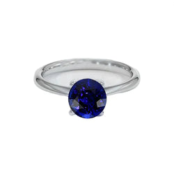 Round Sapphire One Stone Ring Design