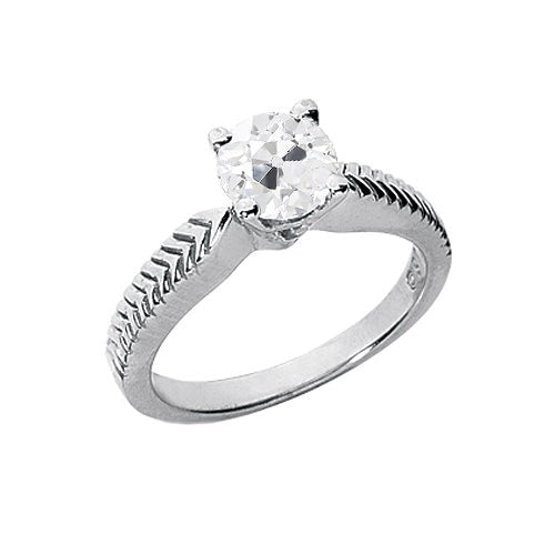 Round Solitaire Anniversary Ring Real Old Miner Diamond 1 Carat
