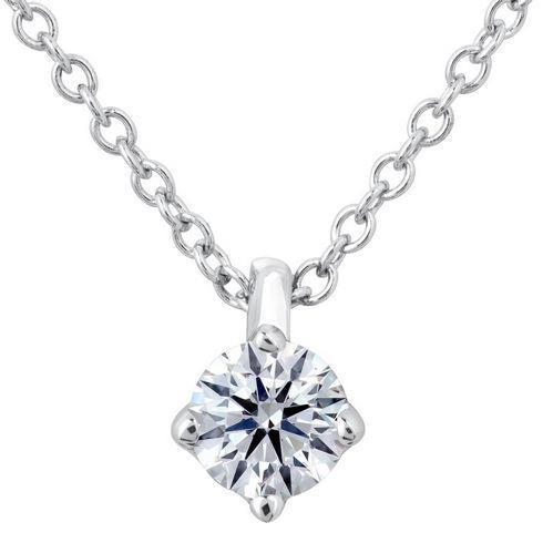 Round Solitaire Natural Diamond Pendant 1.50 Carats Jewelry 14K White Gold