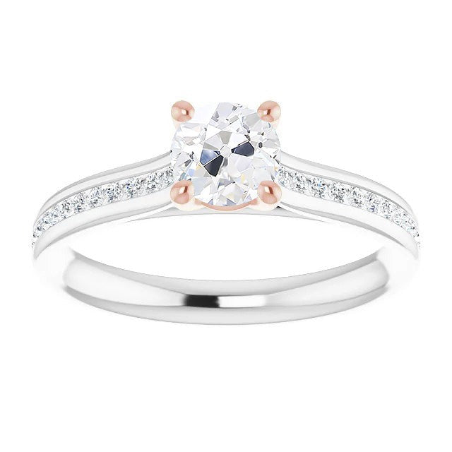 Round Solitaire Natural Old Miner Diamond Ring With Accents 3.75 Carats