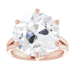 Round Solitaire Old Miner Natural Real Diamond ( Not Lab Grown ) Ring 6 Prong Set 6.50 Carats