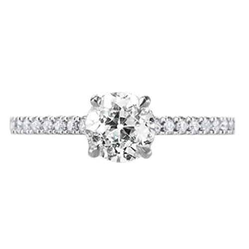 Round Solitaire Old Miner Real Diamond Ring With Accents 2 Carats Jewelry