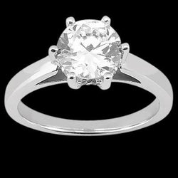 Round Solitaire Real Natural Earth Mined Diamond Ring 3 Carat Lady Jewelry