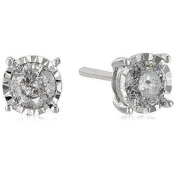 Round Solitaire Real Diamond Studs 1.20 Carats Diamond Cut Mounting Earring