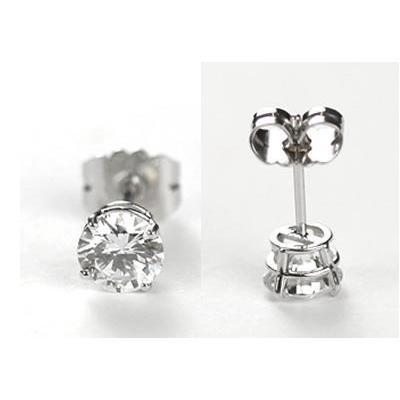 Round Solitaire Stud Natural Diamond Earring 1.70 Ct. White Gold Jewelry