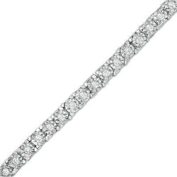 Round Tennis Bracelet Real Diamond Cut Mounting 6 Carat White Gold Jewelry