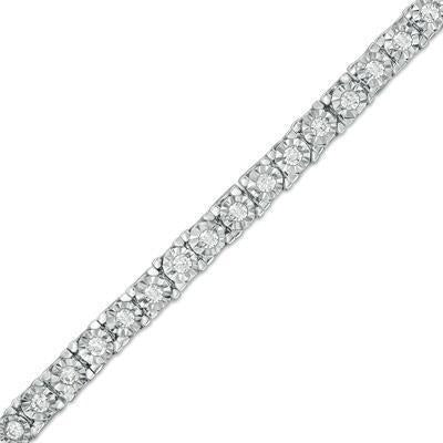 Round Tennis Bracelet Real Diamond Cut Mounting 6 Carat White Gold Jewelry - Tennis Bracelet-harrychadent.ca