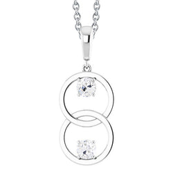 Diamond Antique Cushion Drop Pendant 1 ct in 14 Karat White Gold