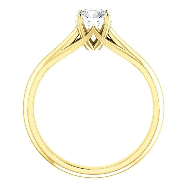 1.50 Cts. Round Yellow Gold Natural Earth Mined Diamond Solitaire Ring 4 Prongs