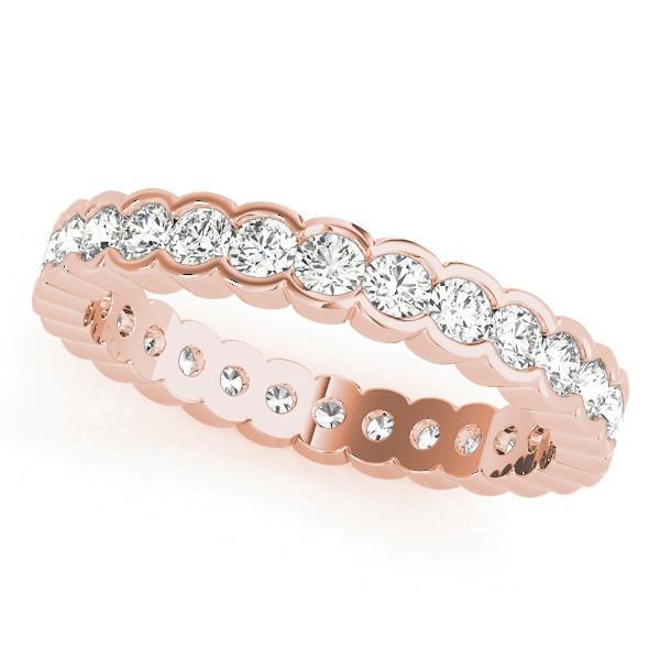 Brilliant Diamond Round Cut Eternity Band in 14K Rose Gold – main view