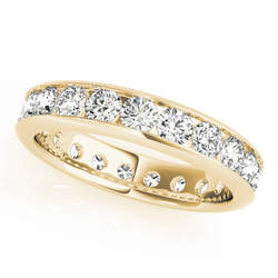 14K Yellow Gold Channel Set Diamond Eternity Band 3.8 ct