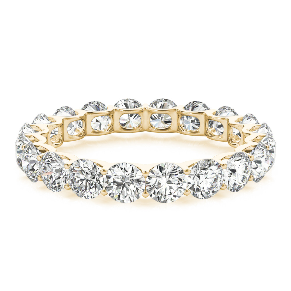 Fine Diamond Eternity Band 3 ct 14K Yellow Gold – front view