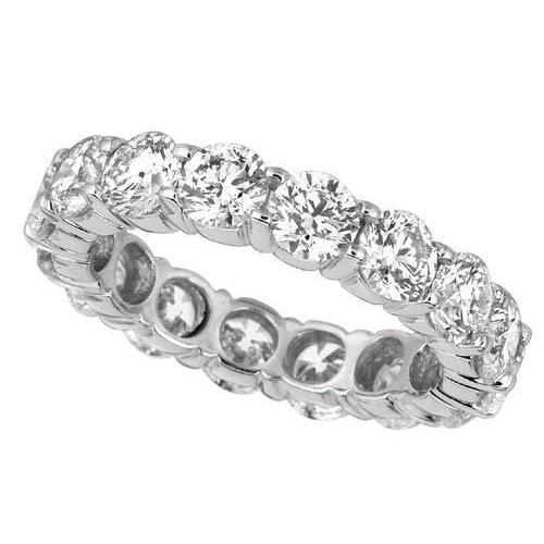 Round 4.80 Carat Lab Grown Diamond Eternity Band Sparkling White Gold 14K