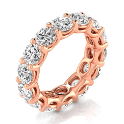 14 Karat Rose Gold Diamond Eternity Band – 7-ct Round Brilliant