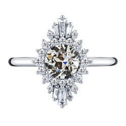 Fine Diamond Anniversary Band Halo Engagement Ring 2 ct in 14K