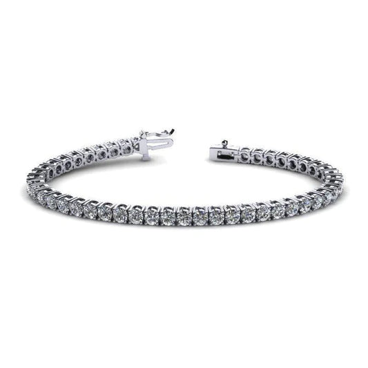 Round Brilliant Cut Lab Grown Diamond Tennis Bracelet 7.50 Carat White Gold 14K