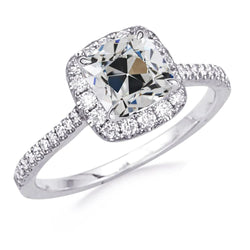 Round & Cushion Old Miner Natural Diamond Halo Engagement Ring 8.50 Carats