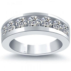 Round Cut 2.80 Carats Lab Grown Diamond Women Wedding Band White Gold 14K
