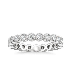 Round Cut Lab Grown Diamond Ladies Engagement Band White Gold 3 Ct.