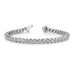 Round Cut Lab Grown Diamond Tennis Bracelet Jewelry White Gold 14K 14.44 Carats