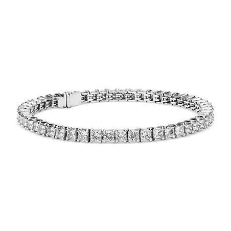 Round Cut Lab Grown Diamond Tennis Bracelet Solid White Gold Jewelry 9 Ct