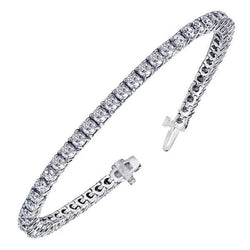 Round Cut Lab Grown Diamond Tennis Bracelet White Gold Jewelry 8.10 Carats