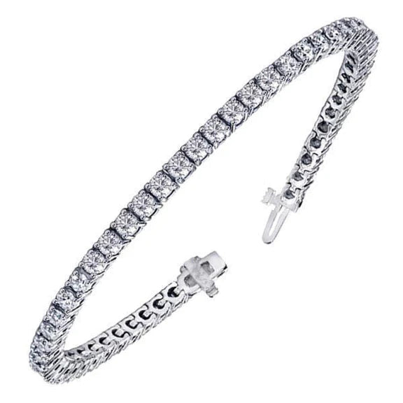 Round Cut Lab Grown Diamond Tennis Bracelet White Gold Jewelry 8.10 Carats