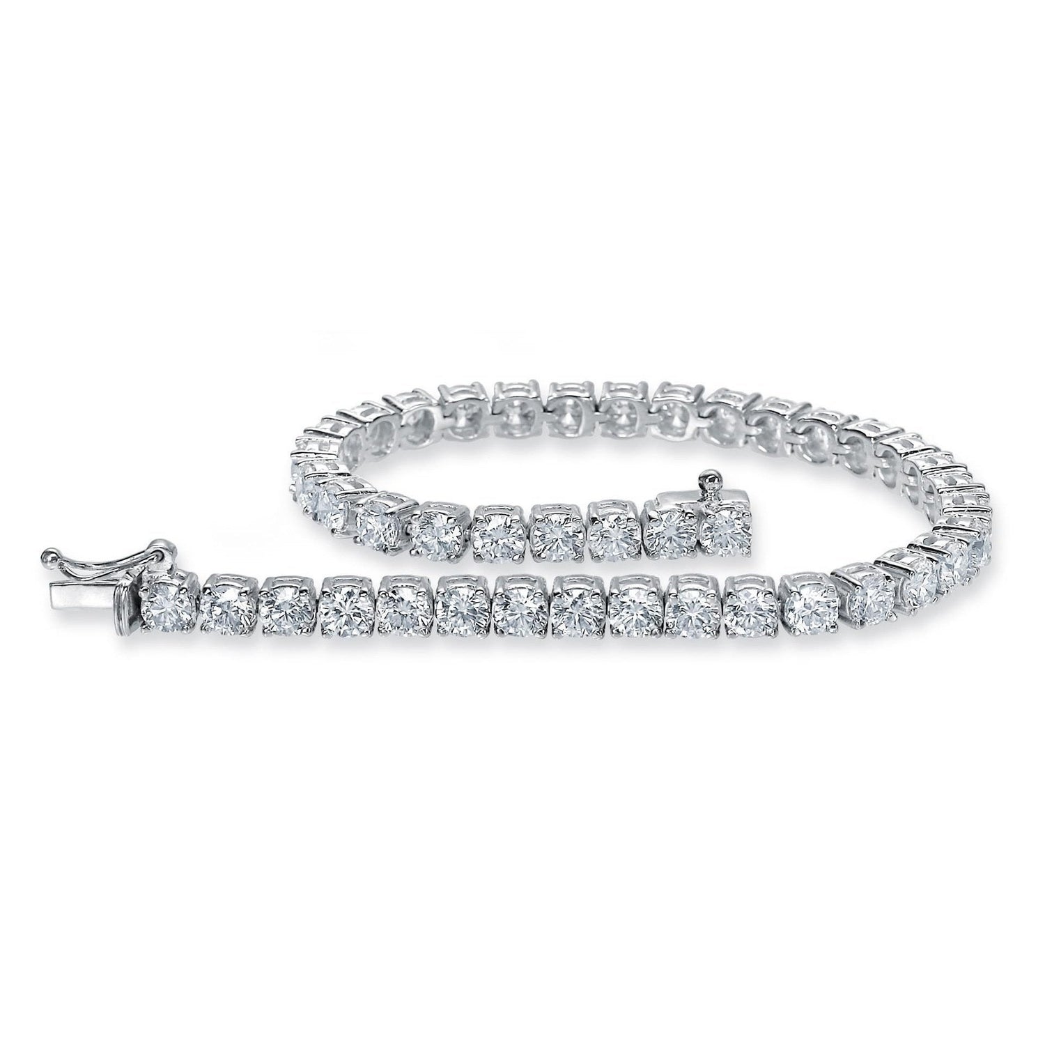 Round Cut Lab Grown Diamonds Tennis Bracelet Gold White Sparkling 10.50 Ct - Tennis Bracelet-harrychadent.ca