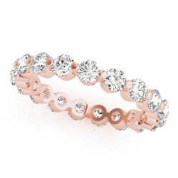 14 Karat Rose Gold Fine Diamond Eternity Band – 0.15-ct Round