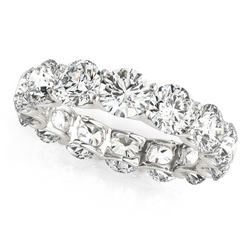 14K White Gold Diamond Eternity Band – 5.60-ct Round Cut