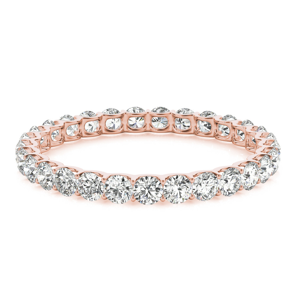 Fine Diamond Eternity Band 5.28 ct 14 Karat Rose Gold – side view