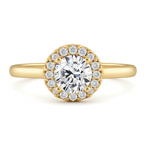natural round diamond 1.25ct ring front view