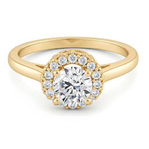 natural round diamond 1.25ct ring side angle