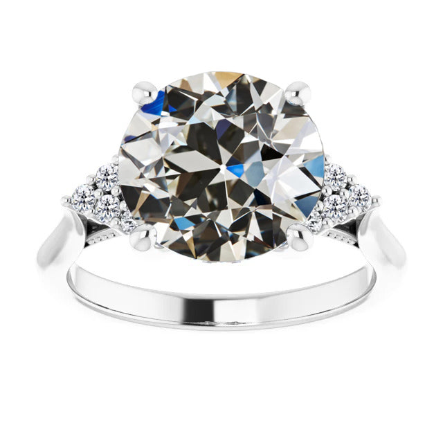Designer Solitaire Ring with Accents 4.50 ct – main view